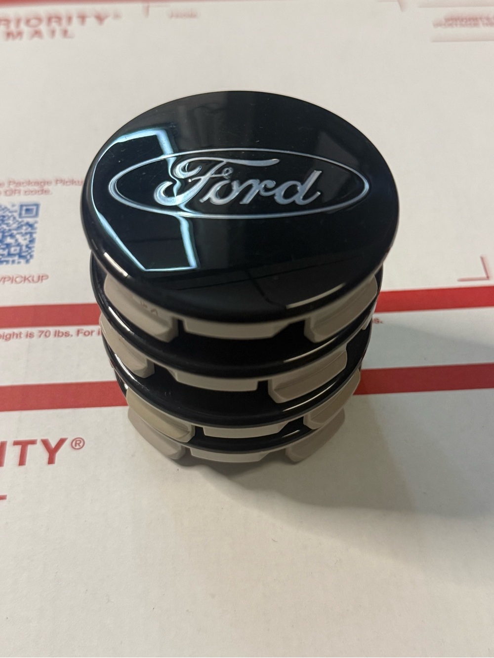 Ford Black Wheel Center Caps (Set of 4)